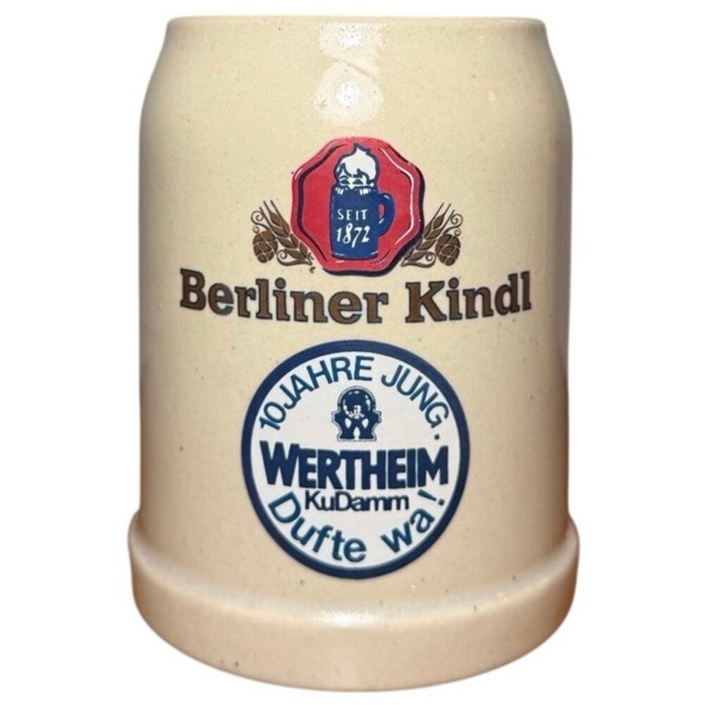 Vintage 1981 Berliner Kindl Wertheim KuDamm German Beer Stein Mug Rastal